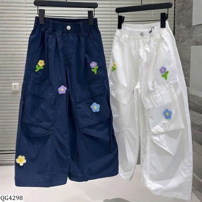 QG4298  QUẦN TÚI HỘP PHỐI HOA CHO BÉ GÁI