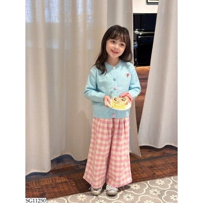 SG11250 SET ÁO LEN MIX QUẦN KẺ BG