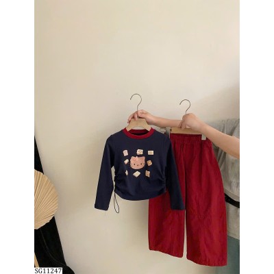 SG11247 SET ÁO THUN RÚT EO HELLO KITTY MIX QUẦN SUÔNG