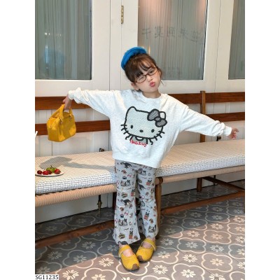 SG11235 SET ÁO HELLO KITTY MIX QUẦN ỐNG LOE