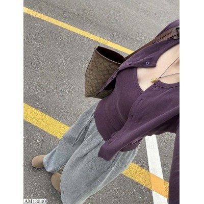 AM13540  SET ÁO QUÂY + ÁO CARDIGAN NỮ