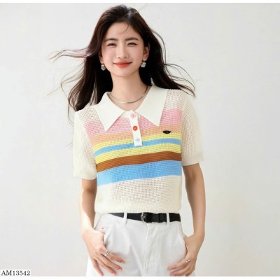 AM13542 ÁO POLO  DỆT KIM  SẮC MÀU