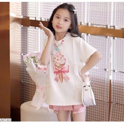 AG7423 ÁO PHỐI BÈO CHO BÉ GÁI