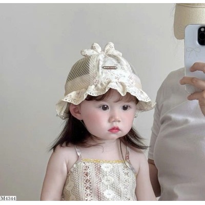 M4344  MŨ LƯỚI THOÁNG KHÍ VIỀN REN CHO BÉ GÁI