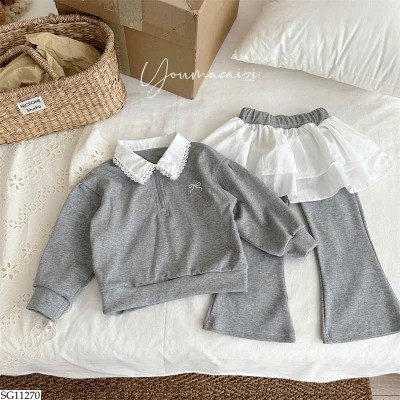 SG11270 SET ÁO POLO QUẦN ỐNG LOE BG