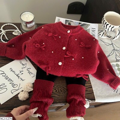 SG11276 SET ÁO CARDIGAN NƠ MIX QUẦN LEGGING