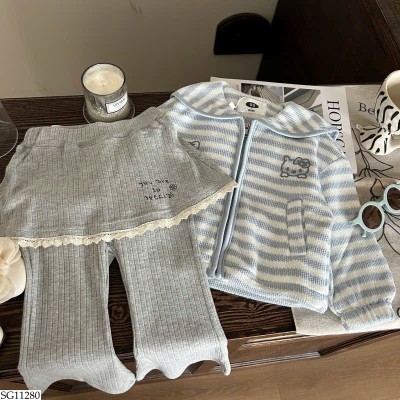 SG11280 SET ÁO MÈO KITTY MIX QUẦN VÁY BG