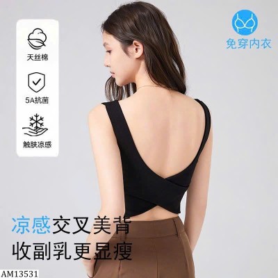 AM13531 ÁO BA LỖ XOẮN LƯNG KÈM BRA