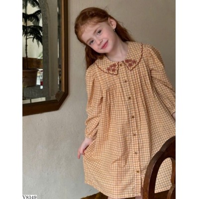 V8349  VÁY DÀI TAY BABYDOLL CỔ BÈO CHO BÉ