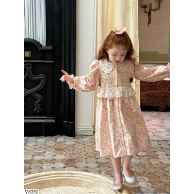 V8350 VÁY HOA CÔNG CHÚA PHỐI REN BG