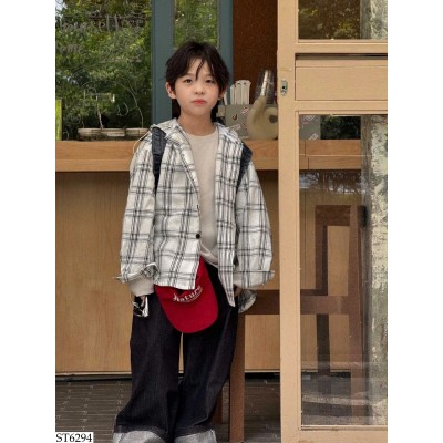 ST6294 SET ÁO KẺ MIX QUẦN JEAN ỐNG RỘNG BT
