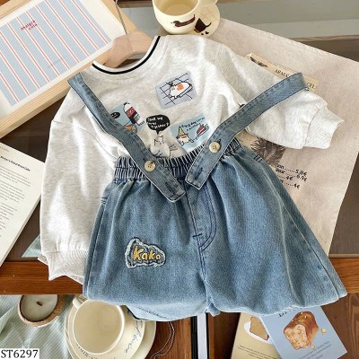 ST6297 SET ÁO NỈ MIX QUẦN YẾM