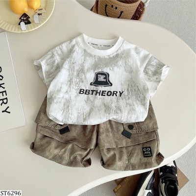 ST6296   ÁO PHÔNG LOANG MÀU MIX QUẦN SHORT TÚI HỘP