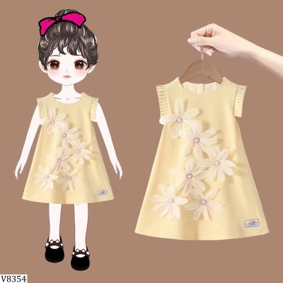V8354 ĐẦM BÉ GÁI HOA 3D SNOOPY