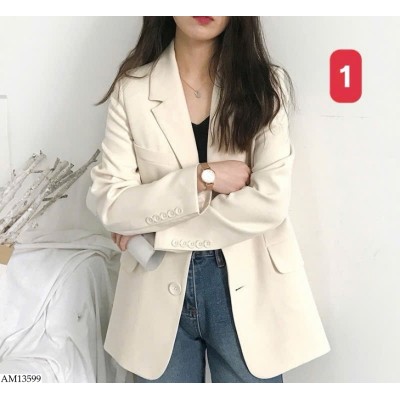 AM13599 ÁO BLAZER MÀU TRƠN NỮ