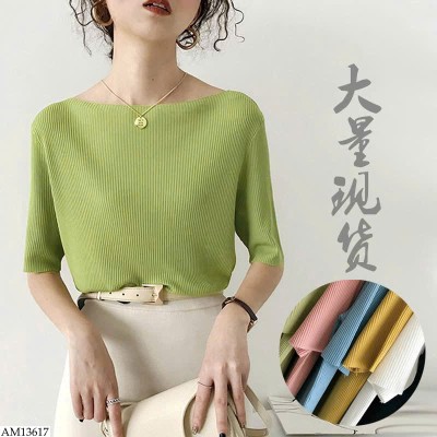 AM13617 ÁO DỆT KIM TAY LỠ NỮ 