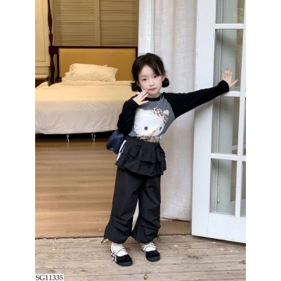 SG11335 SET ÁO MÈO KITTY MIX QUẦN SUÔNG BG