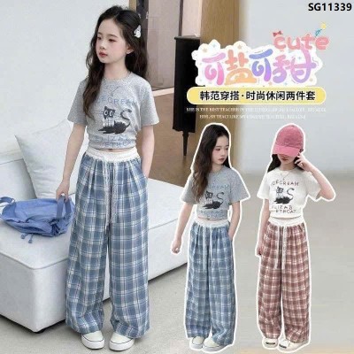 SG11339 BỘ ÁO PHÔNG QUẦN SUÔNG KẺ BG