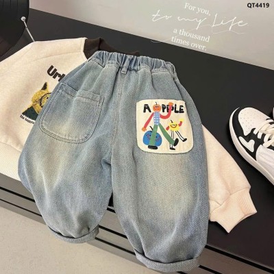 QT4419 QUẦN JEANS ỐNG RỘNG BÉ TRAI