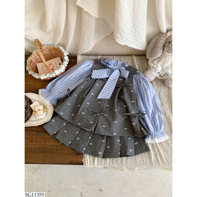 SG11355 SET ÁO SƠ MI KẺ MIX BỘ NƠ BG