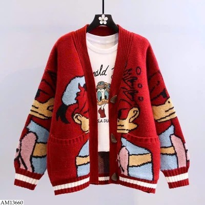 AM13660 ÁO CARDIGAN VỊT DONALD NỮ