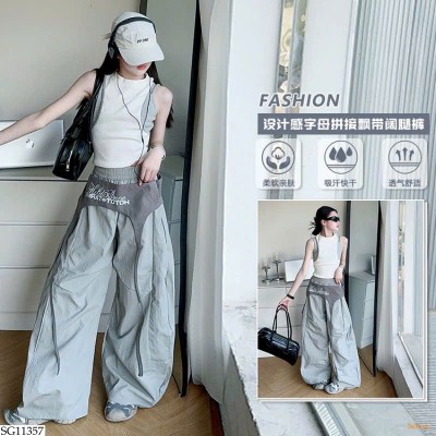 SG11357 SET ÁO CRT MIX QUẦN ỐNG RỘNG BG