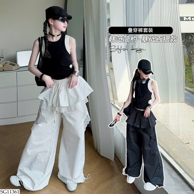 SG11361 SET ÁO CRT MIX QUẦN ỐNG RỘNG BG