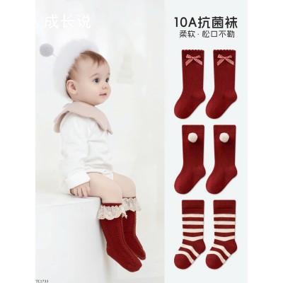 TC1733 SET 5 ĐÔI TẤT TONE ĐỎ