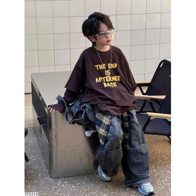 ST6314 SET ÁO DÀI TAY FORM RỘNG MIX QUẦN JEAN SUÔNG