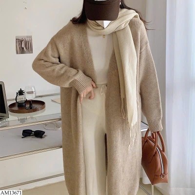 AM13671 ÁO LEN CARDIGAN DÁNG DÀI NỮ