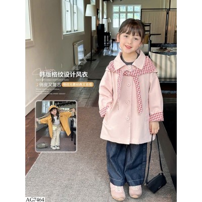 AG7464 ÁO KHOÁC DÁNG DÀI PHỐI KẺ BG