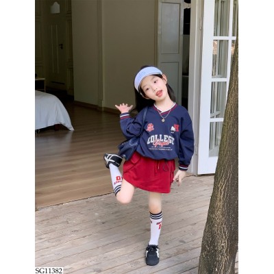 SG11382 SET ÁO DÀI TAY MIX CV ĐỎ BG