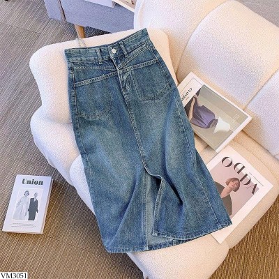 VM3051 CHÂN VÁY JEAN XẺ TRƯỚC