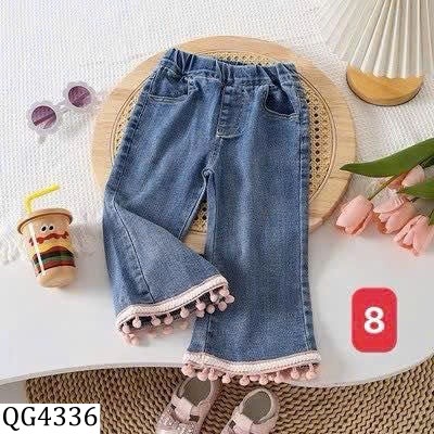 QG4336 BST QUẦN JEAN SUÔNG HOẠ TIẾT BÉ GÁI