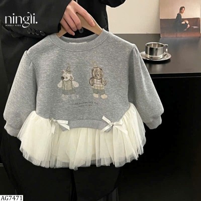 AG7471 ÁO NỈ PHỐI TUA RUA NINGLI