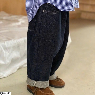 QG4341 QUẦN JEAN CẠP CHUN VIỀN CHỈ NỔI CHO BÉ
