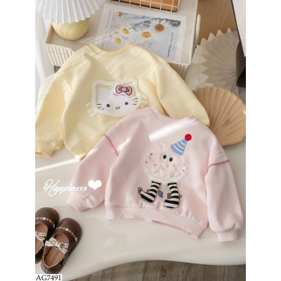 AG7491 ÁO NỈ HOẠT HÌNH BÉ GÁI