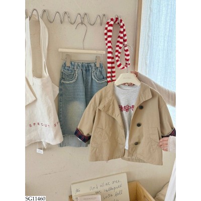 SG11460 SET ÁO KHOÁC MIX QUẦN JEAN SUÔNG BG