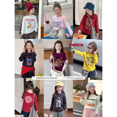 AG7483 BST ÁO DÀI TAY HOẠT HÌNH AMBBKIDS