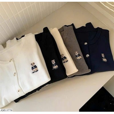 AM13779  ÁO CARDIGAN THÊU GẤU NỮ