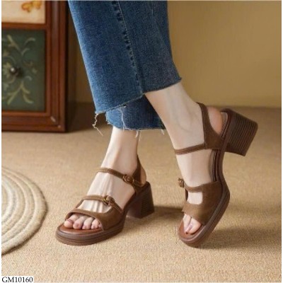 GM10160 SANDAL GÓT VUÔNG 2 QUAI MẢNH