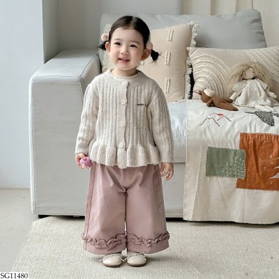 SG11480 SET ÁO LEN KITTY MIX QUẦN ỐNG RỘNG BG