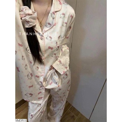 SM3511 BỘ PIJAMA KITTY DÀI TAY NỮ