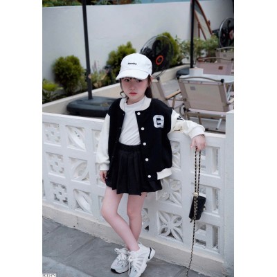 SG11474 SET ÁO KHOÁC BOMBER MIX CHÂN VÁY BG