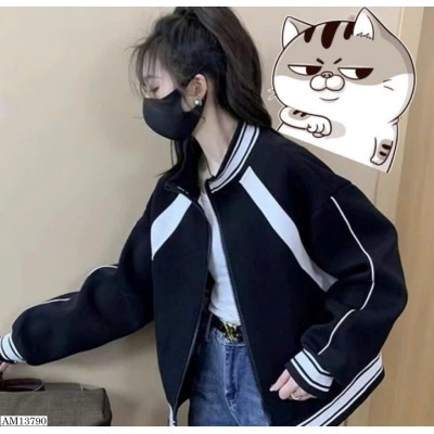 AM13790  ÁO KHOÁC BOMBER PHỐI KẺ SỌC