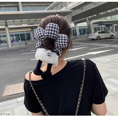 KT1640  THUN CỘT TÓC HOA ĐÍNH CHÂN VỊT CUTE