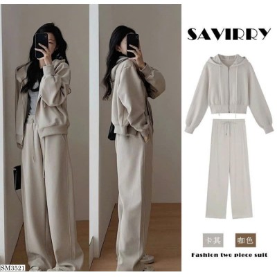 SM3521  BỘ NỈ MŨ DÀI TAY DÁNG RỘNG NỮ