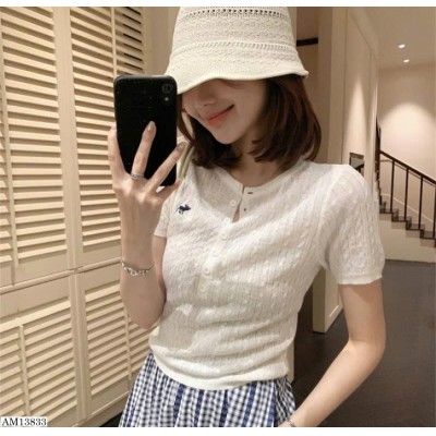 AM13833  ÁO LEN DỆT THÊU HỌA TIẾT NỮ