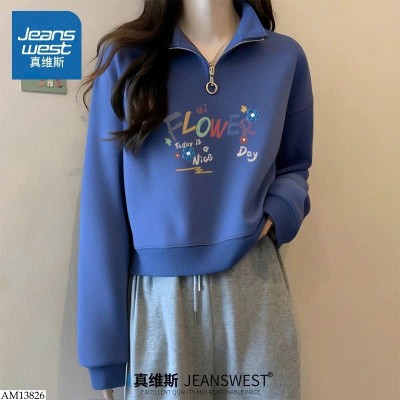 AM13826 ÁO NỈ CỔ KHÓA CHO NỮ JEANSWEST