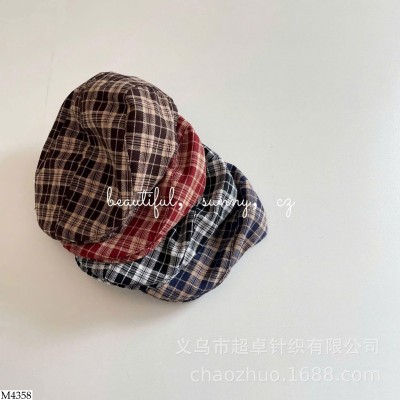 M4358 MŨ NỒI KẺ CARO CHO BÉ